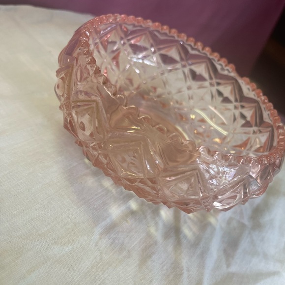 Imperial Little Jewel Lily Pink Diamond Pattern Bowl 5” Depression Glass - Picture 4 of 6